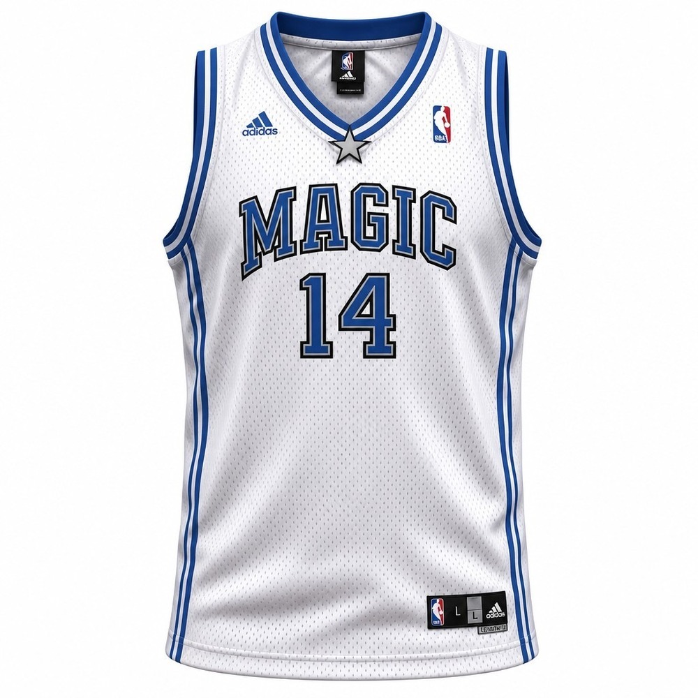 Adidas Orlando Magic Jersey Boys XL Jameer Nelson 14 White NBA Basketball Mesh